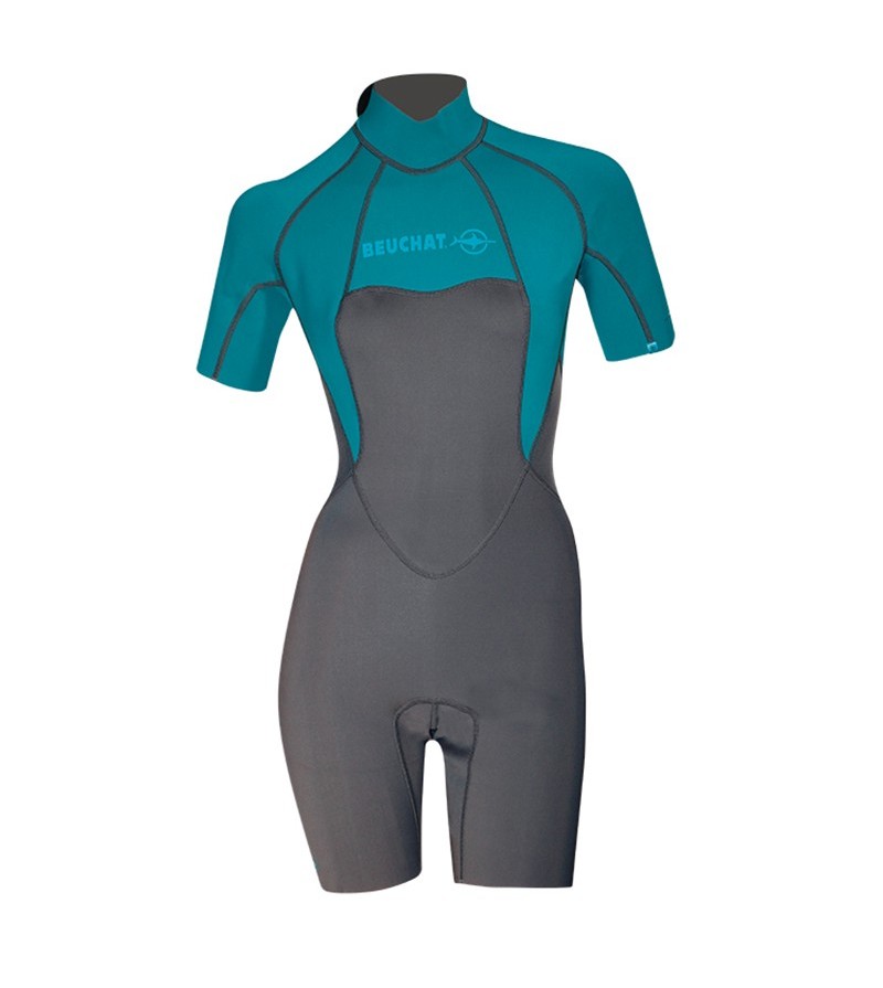 Shorty Atoll Turquoise Femme 2mm — équipement plongée — déstockage — Vannes